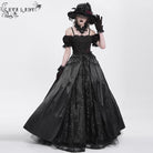 EVA LADY Women's Gothic Off-the-shoulder Lace Splice Prom Dress Black