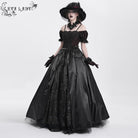 EVA LADY Women's Gothic Off-the-shoulder Lace Splice Prom Dress Black