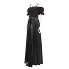 EVA LADY Women's Gothic Off-the-shoulder Lace Splice Prom Dress Black