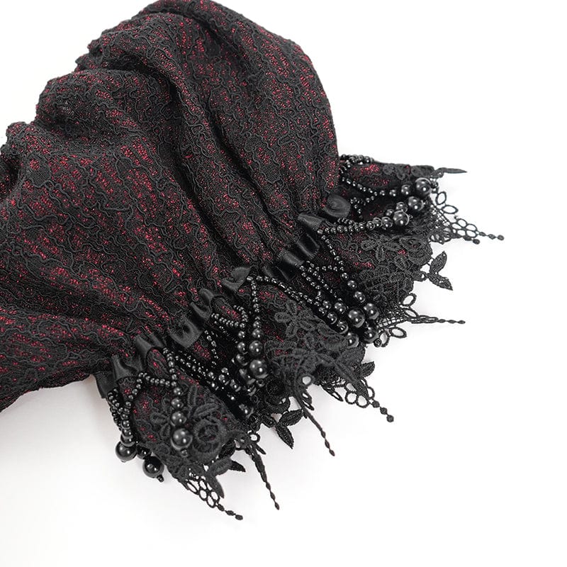 EVA LADY Women's Gothic Off-the-shoulder Lace Splice Prom Dress Black