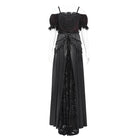 EVA LADY Women's Gothic Off-the-shoulder Lace Splice Prom Dress Black