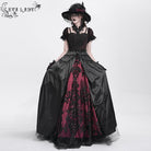 EVA LADY Women's Gothic Off-the-shoulder Lace Splice Prom Dress Red