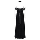 EVA LADY Women's Gothic Off-the-shoulder Lace-up Velvet Gown Dress
