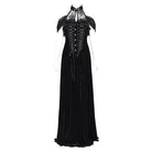 EVA LADY Women's Gothic Off-the-shoulder Lace-up Velvet Gown Dress