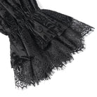 EVA LADY Women's Gothic Off-the-shoulder Ruffled Velvet Shirt Black