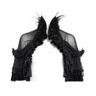 EVA LADY Women's Gothic Plumed Lace Velvet Cape