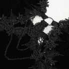 EVA LADY Damen Gothic Tiefer Ausschnitt Schnürung Spitzensaum Slipkleid Schwarz