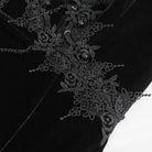 EVA LADY Damen Gothic Tiefer Ausschnitt Schnürung Spitzensaum Slipkleid Schwarz