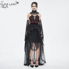 EVA LADY Women's Gothic Plunging Layered Lace Shirt with Oversleeves