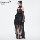 EVA LADY Women's Gothic Plunging Layered Lace Shirt with Oversleeves