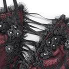 EVA LADY Women's Gothic Plunging Layered Lace Shirt with Oversleeves