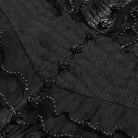 EVA LADY Women's Gothic Plunging Stand Collar Short Sleeved Maxi Dress Black