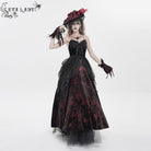 EVA LADY Women's Gothic Printed Tassels Lace-up Slip Dress Wedding Dress