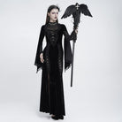 EVA LADY Women's Gothic Raven Cross Rose Chained Staff