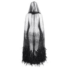 EVA LADY Women's Gothic Rhinestone Feather Cape with Hood