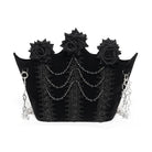EVA LADY Women's Gothic Rose Beaded Chained Bag Black