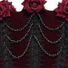 EVA LADY Women's Gothic Rose Beaded Chained Bag Red