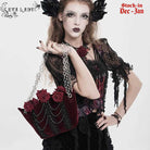 EVA LADY Women's Gothic Rose Beaded Chained Bag Red