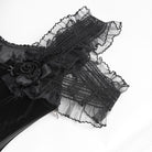 EVA LADY Women's Gothic Rose Beaded Tassel Lace Mesh Trim Lace‑up Overbust Corset Black