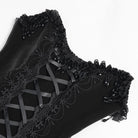 EVA LADY Women's Gothic Rose Beaded Tassel Lace Mesh Trim Lace‑up Overbust Corset Black