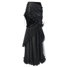 EVA LADY Women's Gothic Rose Chain Asymmetric Pleated Mermaid Long Skirt