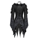 EVA LADY Women's Gothic Rose Feather Printed Long Sleeve Shirt