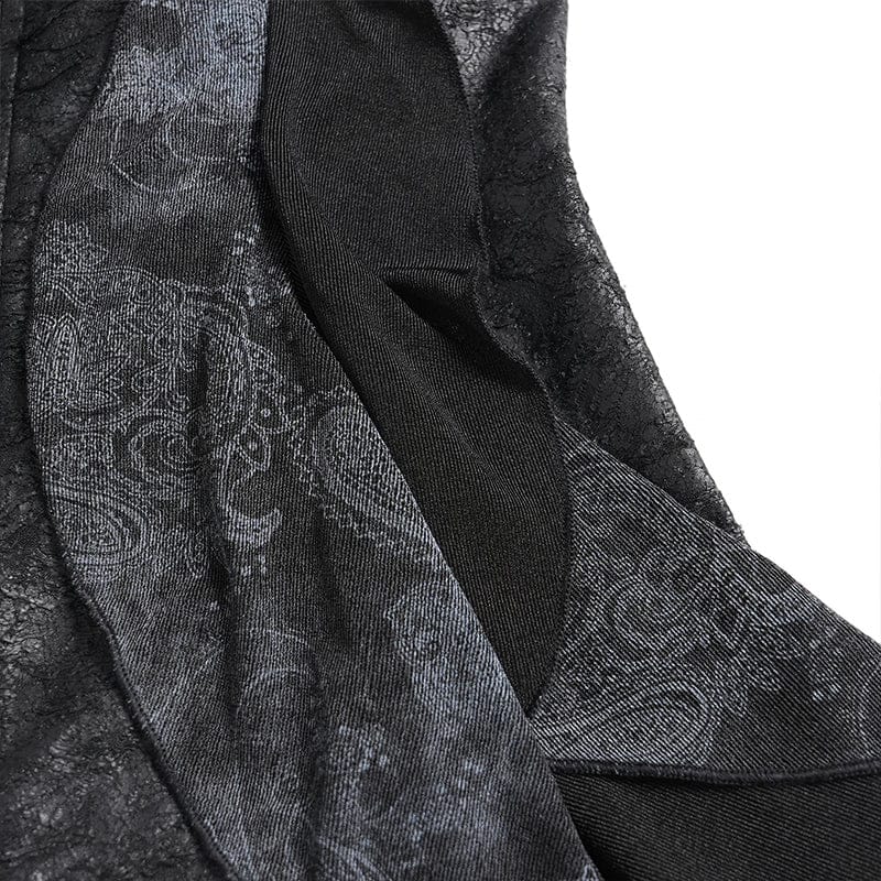 EVA LADY Women's Gothic Rose Feather Printed Long Sleeve Shirt