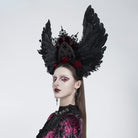 EVA LADY Women's Gothic Rose Feather Wing Headpiece