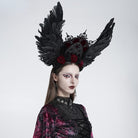 EVA LADY Women's Gothic Rose Feather Wing Headpiece