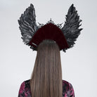 EVA LADY Women's Gothic Rose Feather Wing Headpiece