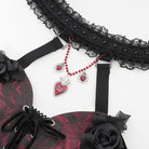 EVA LADY Women's Gothic Rose Heart Lace Splice Halterneck Shirt Red