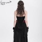 EVA LADY Women's Gothic Rose Heart Lace Splice Halterneck Shirt Red