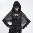 EVA LADY Women's Gothic Rose Hooded Mesh Cape