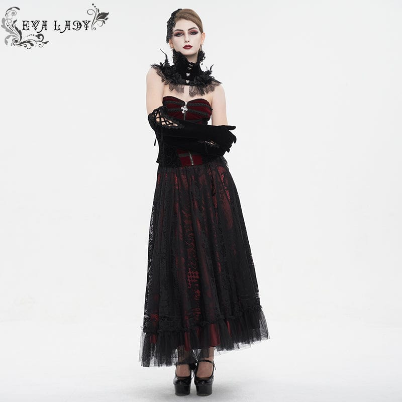 EVA LADY Women's Gothic Rose Lace Hem Neckwear