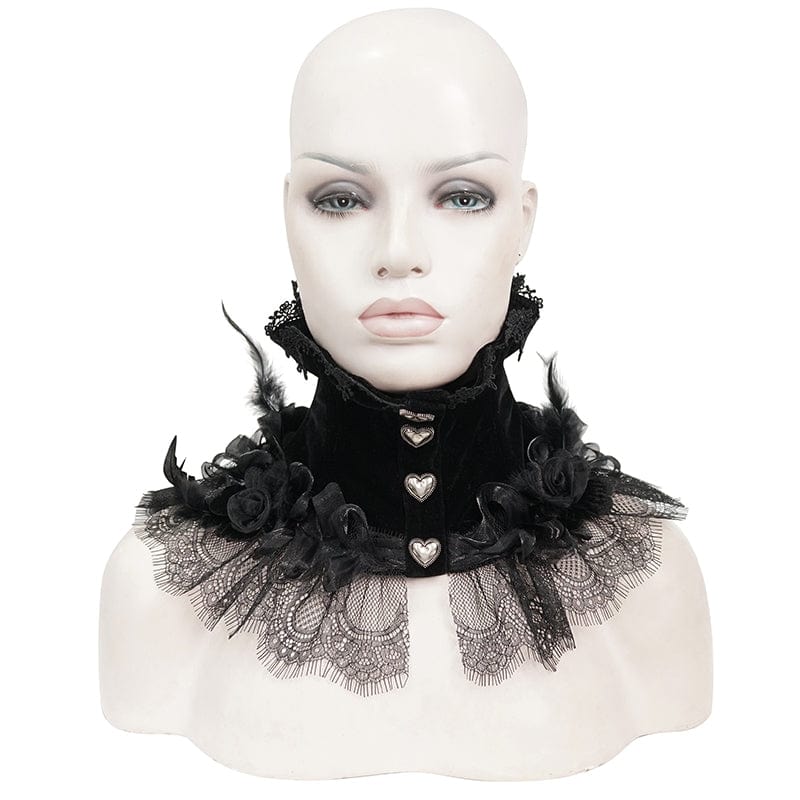 EVA LADY Women's Gothic Rose Lace Hem Neckwear