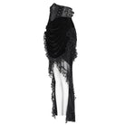 EVA LADY Women's Gothic Rose Lace-up Irregular Hem Skirt Black
