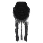 EVA LADY Women's Gothic Rose Lace-up Irregular Hem Skirt Black