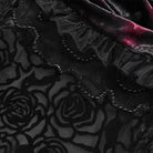 EVA LADY Women's Gothic Rose Lace-up Irregular Hem Skirt Black-Red