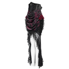 EVA LADY Women's Gothic Rose Lace-up Irregular Hem Skirt Black-Red