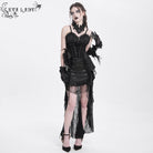 EVA LADY Women's Gothic Rose Mesh Splice High/Low Skirt