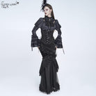 EVA LADY Women's Gothic Rose Ruffle Front Busk Lace‑up Underbust Corset
