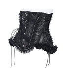 EVA LADY Women's Gothic Rose Ruffle Front Busk Lace‑up Underbust Corset