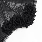 EVA LADY Women's Gothic Rose Ruffle Front Busk Lace‑up Underbust Corset