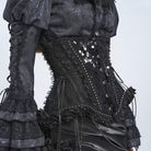 EVA LADY Women's Gothic Rose Ruffle Front Busk Lace‑up Underbust Corset