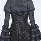 EVA LADY Women's Gothic Rose Ruffle Front Busk Lace‑up Underbust Corset