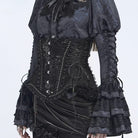 EVA LADY Women's Gothic Rose Ruffle Front Busk Lace‑up Underbust Corset