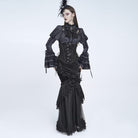 EVA LADY Women's Gothic Rose Ruffle Front Busk Lace‑up Underbust Corset