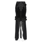 EVA LADY Women's Gothic Rose Ruffle Ruched Mermaid Long Skirt Black