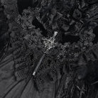 EVA LADY Women's Gothic Rose Ruffle Tassel Flare Sleeve Velvet Cape