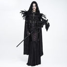 EVA LADY Women's Gothic Rose Ruffle Tassel Flare Sleeve Velvet Cape